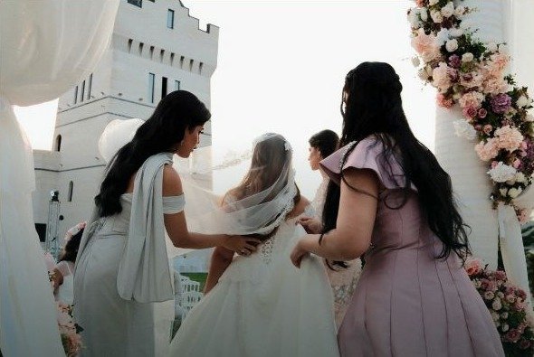 Wedding ceremony at a chateau